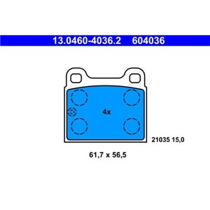 13.0460-4036.2 Комплект тормозных колодок, дисковый тормоз ATE     