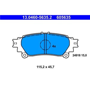 13.0460-5635.2 Brake Pad Set, disc brake ATE - Top1autovaruosad