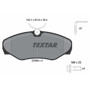 2309902 Комплект тормозных колодок, дисковый тормоз TEXTAR     