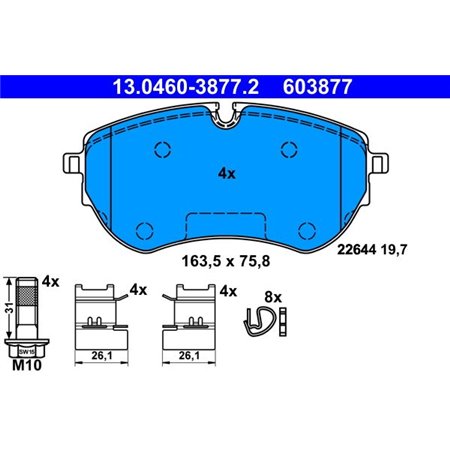 13.0460-3877.2 Brake Pad Set, disc brake ATE