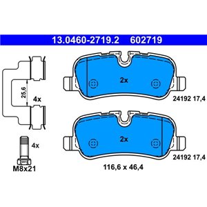 13.0460-2719.2 Piduriklotsi komplekt,ketaspidur ATE - Top1autovaruosad