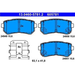 13.0460-5781.2 Brake Pad Set, disc brake ATE - Top1autovaruosad