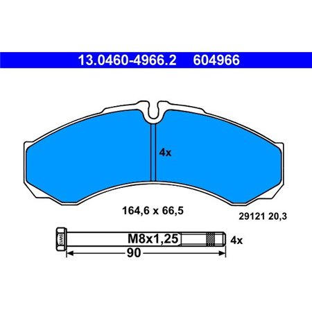 13.0460-4966.2 Brake Pad Set, disc brake ATE