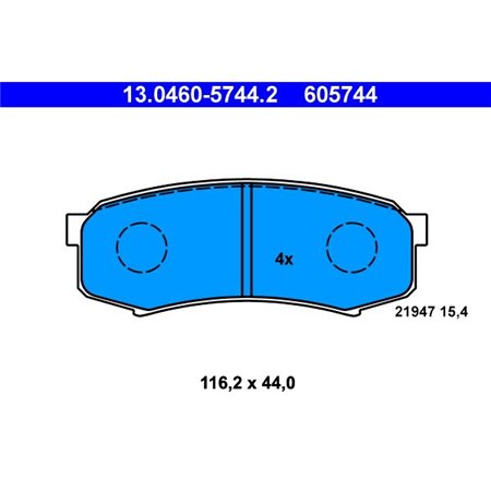 13.0460-5744.2 Bromsbeläggssats, skivbroms ATE