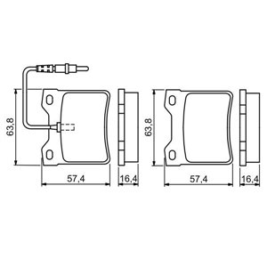 0 986 494 055 BOSCH Piduriklotside komplekt, ketaspidur     