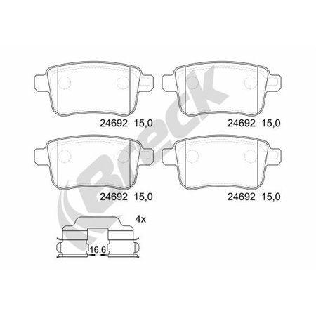 24692 00 704 00 Brake Pad Set, disc brake BRECK