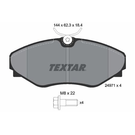 2497101 Комплект тормозных колодок, дисковый тормоз TEXTAR