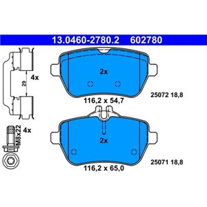 13.0460-2780.2 Комплект тормозных колодок, дисковый тормоз ATE     