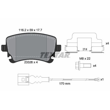 2332602 Brake Pad Set, disc brake TEXTAR