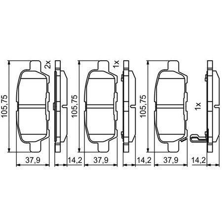 0 986 494 861 Комплект тормозных колодок, дисковый тормоз BOSCH