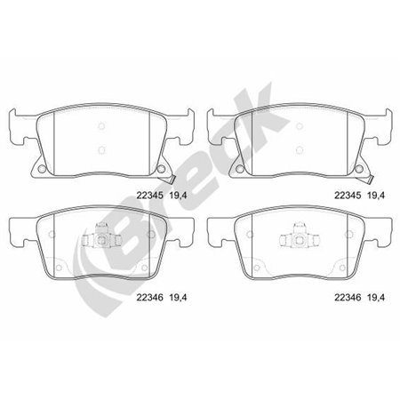 22345 00 701 00 Brake Pad Set, disc brake BRECK