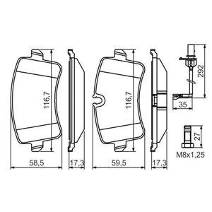 0 986 494 446 Комплект тормозных колодок, дисковый тормоз BOSCH     