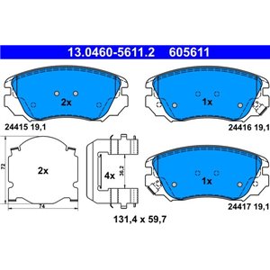 13.0460-5611.2 Brake Pad Set, disc brake ATE - Top1autovaruosad