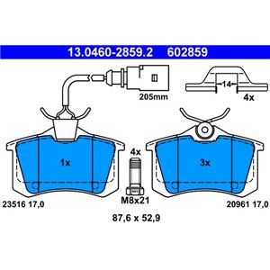 13.0460-2859.2 Jarrupalasarja, levyjarru ATE - Top1autovaruosad