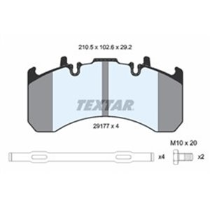 29177 292 2 4 T7600  Brake pads set TEXTAR 