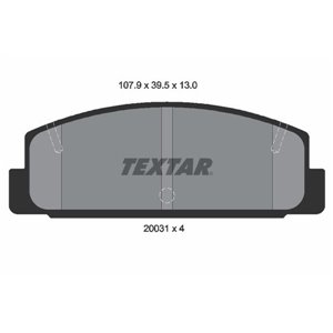 2003101 Комплект тормозных колодок, дисковый тормоз TEXTAR - Top1autovaruosad