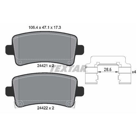 2442102 Brake Pad Set, disc brake TEXTAR