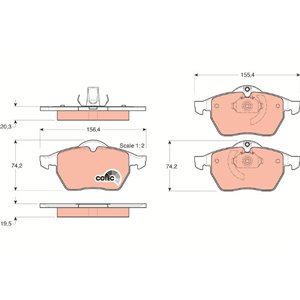 GDB1271 TRW Piduriklotside komplekt, ketaspidur     