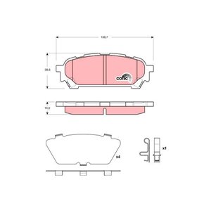 GDB3395 Комплект тормозных колодок, дисковый тормоз TRW     