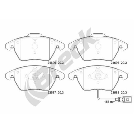 24696 00 701 10 Brake Pad Set, disc brake BRECK