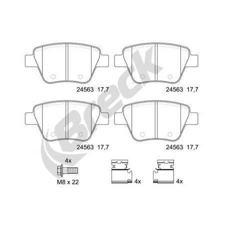 24563 00 704 00 Brake Pad Set, disc brake BRECK