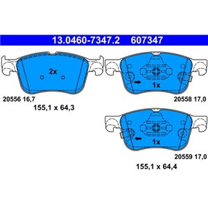 13.0460-7347.2 Brake Pad Set, disc brake ATE - Top1autovaruosad