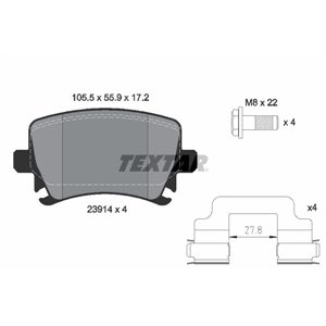 2391402 Комплект тормозных колодок, дисковый тормоз TEXTAR - Top1autovaruosad