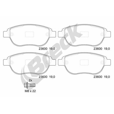 23600 00 701 00 Bromsbeläggssats, skivbroms BRECK