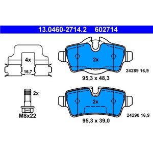 13.0460-2714.2 Piduriklotsi komplekt,ketaspidur ATE - Top1autovaruosad