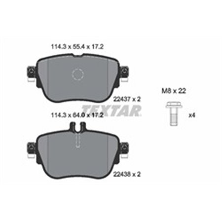 2243701 Комплект тормозных колодок, дисковый тормоз TEXTAR