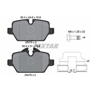 2547801 TEXTAR Piduriklotside komplekt, ketaspidur     