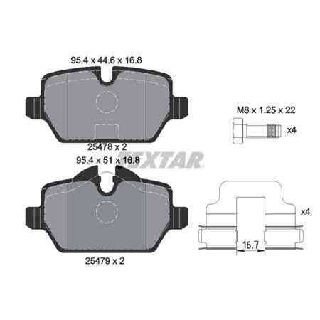 2547801 Brake Pad Set, disc brake TEXTAR