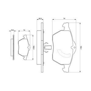 0 986 424 360 Комплект тормозных колодок, дисковый тормоз BOSCH - Top1autovaruosad