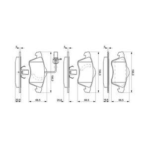 0 986 424 537 BOSCH Piduriklotside komplekt, ketaspidur     