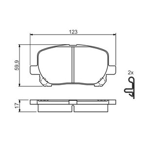 0 986 424 761 Комплект тормозных колодок, дисковый тормоз BOSCH     