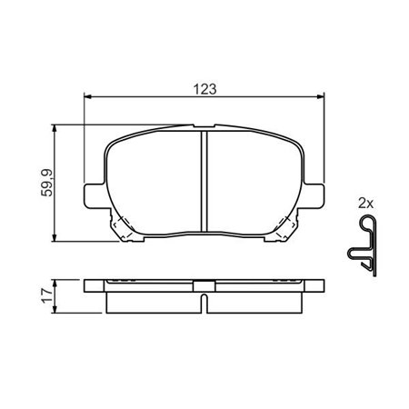 0 986 424 761 Brake Pad Set, disc brake BOSCH