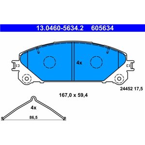 13.0460-5634.2 Brake Pad Set, disc brake ATE - Top1autovaruosad