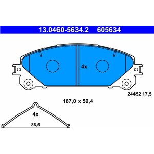 13.0460-5634.2 Bromsbeläggssats, skivbroms ATE - Top1autovaruosad