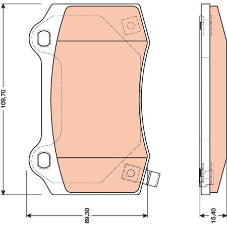 GDB4171 Piduriklotsi komplekt,ketaspidur TRW