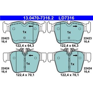 13.0470-7316.2 Brake Pad Set, disc brake ATE - Top1autovaruosad