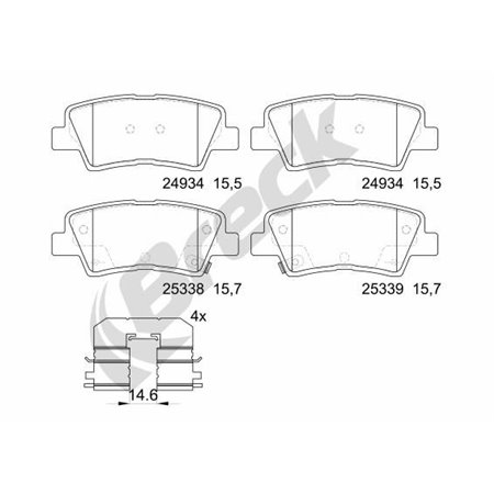 25337 00 702 00 Brake Pad Set, disc brake BRECK