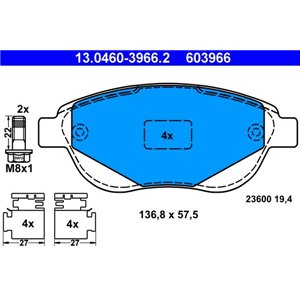 13.0460-3966.2  Brake pads set ATE 