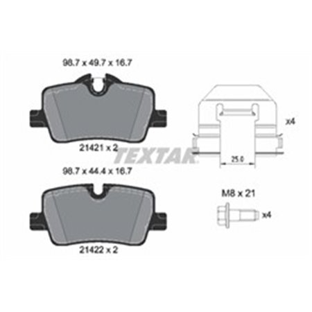 2142101 Piduriklotsi komplekt,ketaspidur TEXTAR