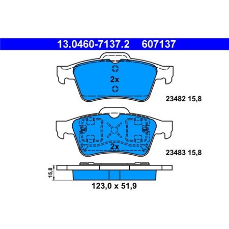 13.0460-7137.2 Brake Pad Set, disc brake ATE