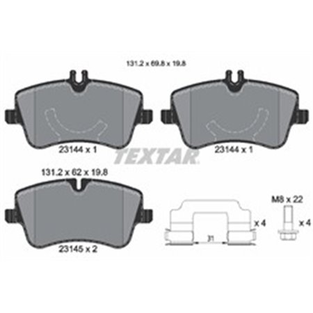 2314401 Brake Pad Set, disc brake TEXTAR