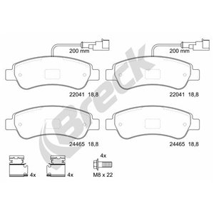 24465 00 703 10 BRECK Piduriklotside komplekt, ketaspidur     