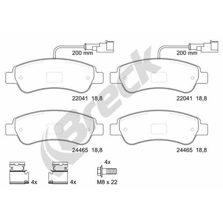 24465 00 703 10 Brake Pad Set, disc brake BRECK