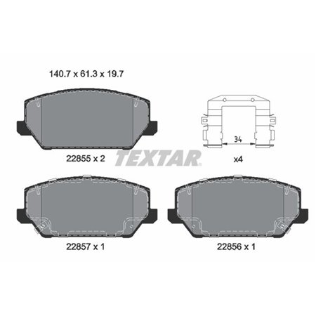 2285501 Brake Pad Set, disc brake TEXTAR