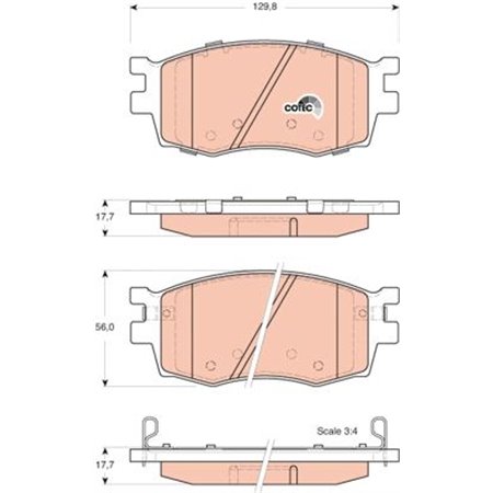 GDB3420 Piduriklotsi komplekt,ketaspidur TRW