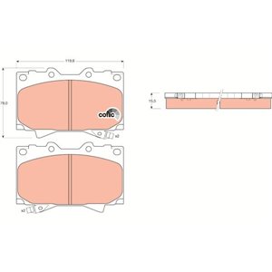 GDB3197  Brake pads set TRW 